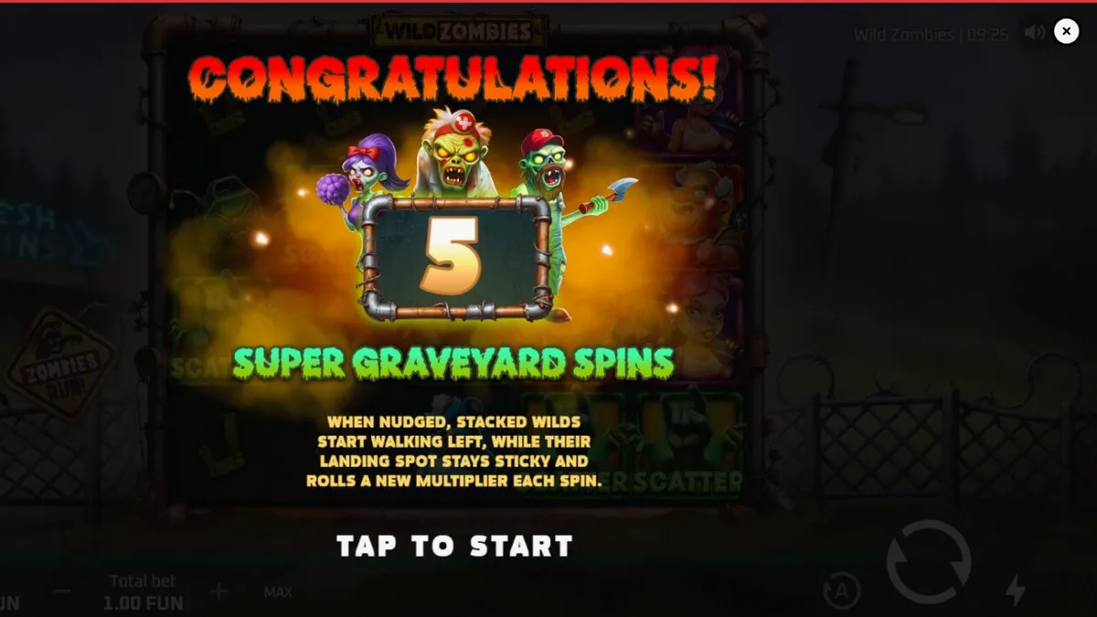 Tampilan visual slot Wild Zombies dengan tema apokaliptik dan karakter zombie yang unik
